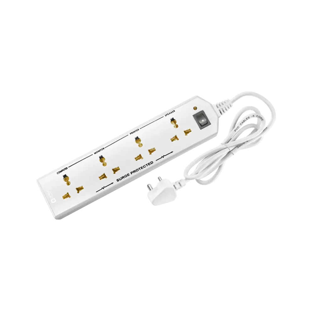4 Socket Extension Board with 5 Metre Wire