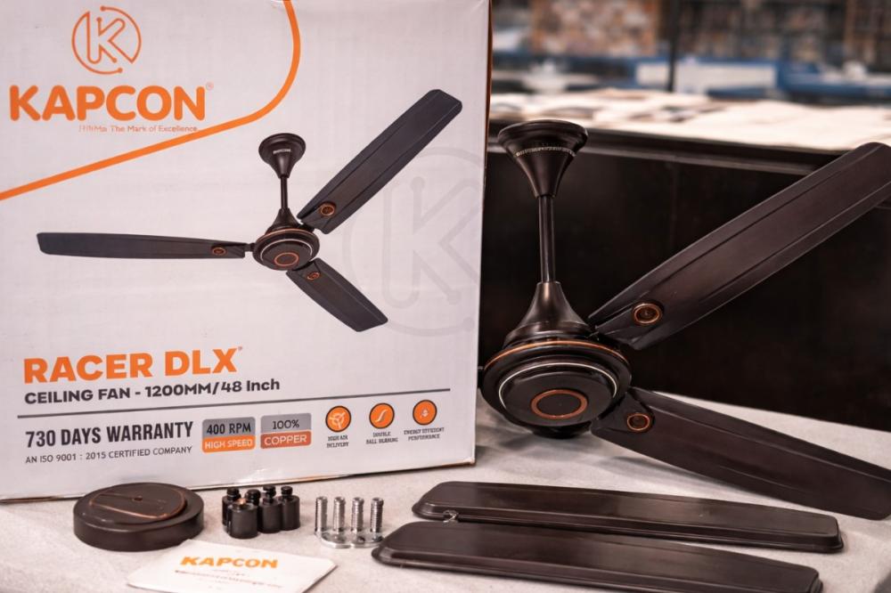 KAPCON Racer DLX Ceiling Fan 1200mm (48 Inch) – High Speed 400 RPM, Copper Motor,